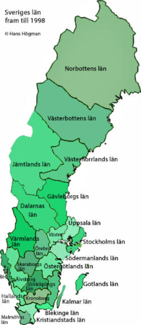 Sverige Län / Sverige Karta Lan Karta Av Svenska Lan Norra Europa