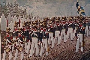 Södermanlands regemente på marsch, 1830-tal.